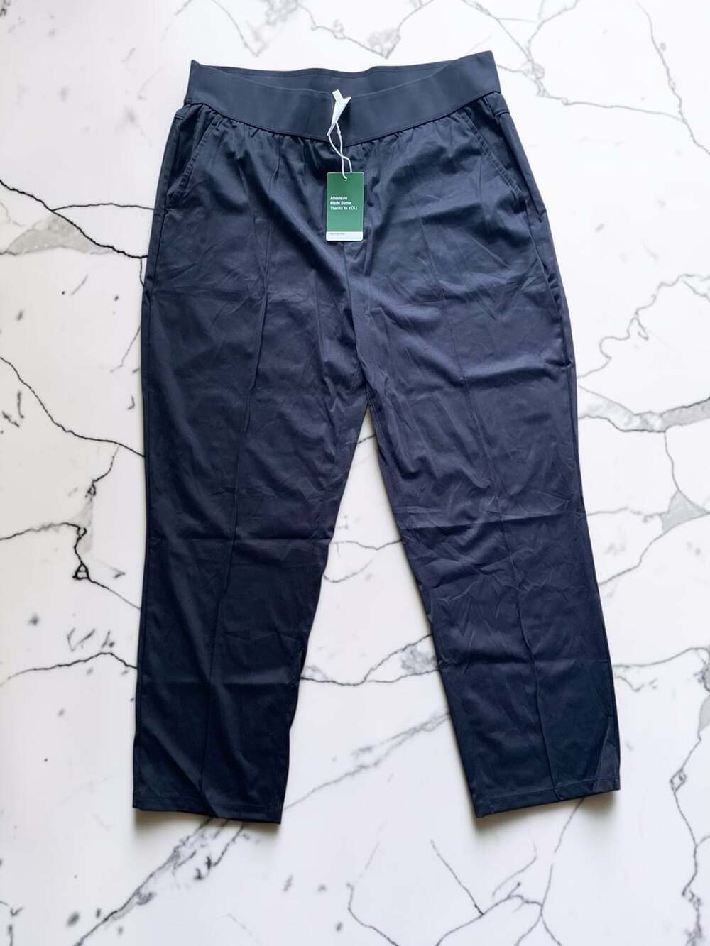 Halara Asymmetric High Waisted Tapered Work Linen-Feel Pants